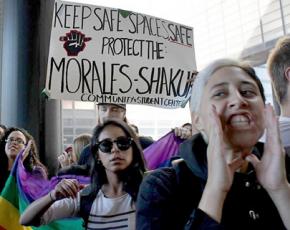 Students march and rally at CCNY to defend the Morales/Shakur Center